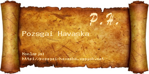 Pozsgai Havaska névjegykártya